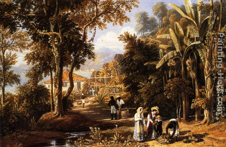 William Havell Garden Scene On The Broganza Shore, Rio De Janeiro
